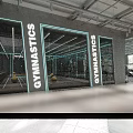 Modern Fitness Gym Interior With Glass Walls Movement Signage And Strength Equipment