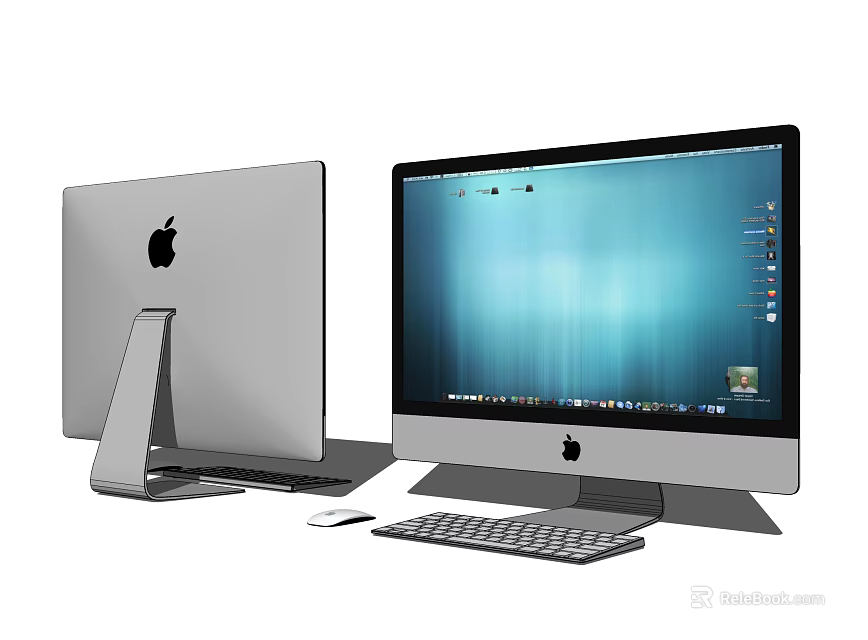 Apple iMac Desktop Computer With Sleek Display Keyboard And Mouse Setup 3d model