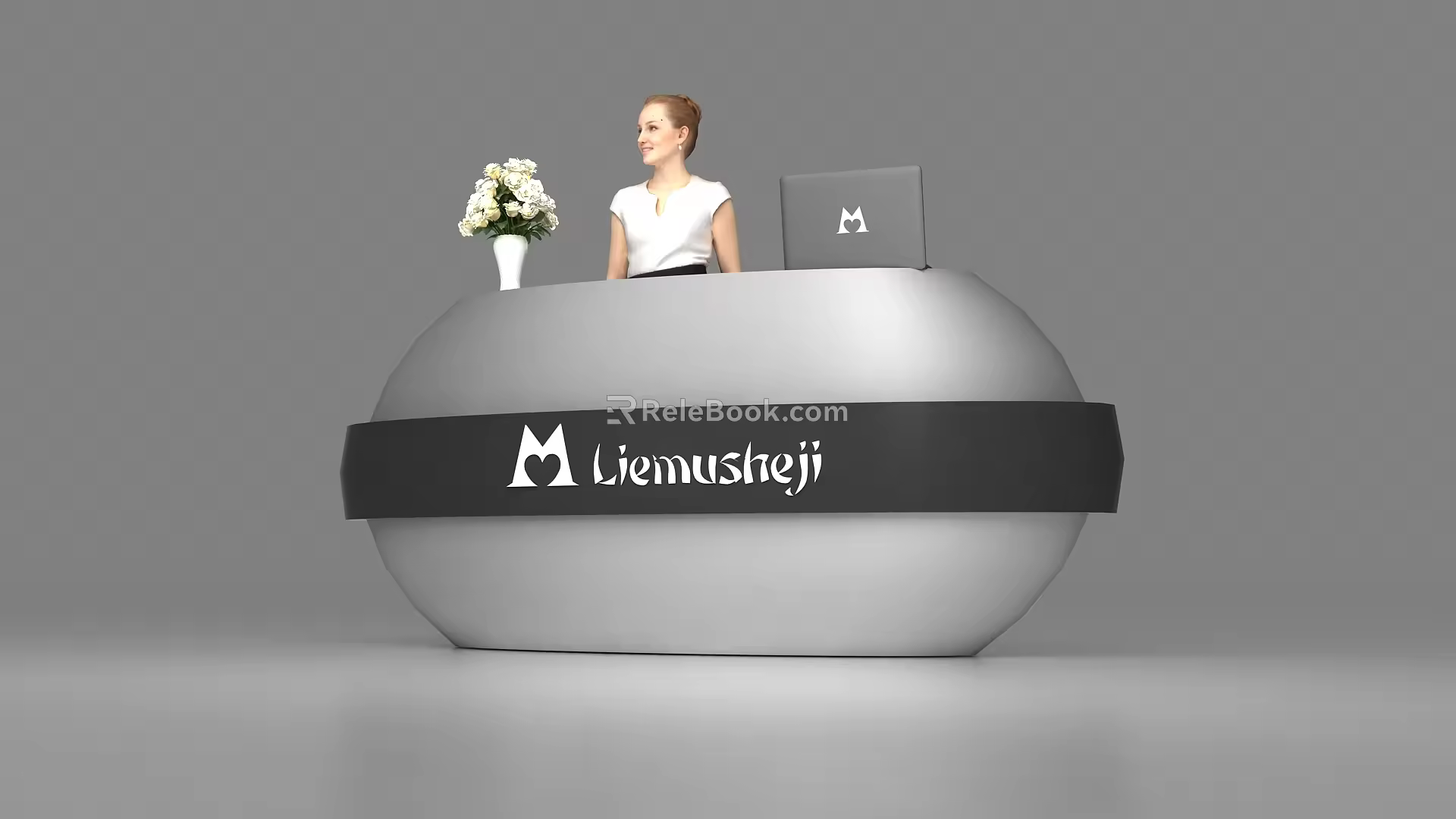 Modern reception desk 3d model