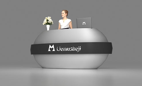 Modern reception desk 3d model