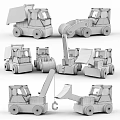 Yellow Wooden Toy Construction Vehicles For Kids Play With Dump Trucks Bulldozers Cranes