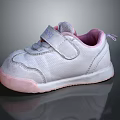 White Mesh Baby Toddler Shoes With Velcro Strap And Pink Accents