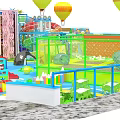 Indoor Children Playground Equipment With Slide Ball Pool Balloon Decorations And Safe Climbing Structures