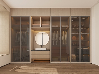 Modern Cloakroom Wardrobe Clothes 3d model