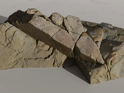 Detailed Rock Sculpture Carving With Natural Textured Surface And Cracked Patterns 3d model