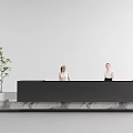 Modern Reception Desk Company Front Desk 3d model