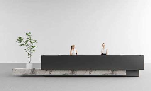 Modern Reception Desk Company Front Desk 3d model