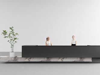 Modern Reception Desk Company Front Desk 3d model