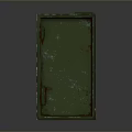Green Rusted Metal Storage Cabinet With Industrial Metal Door And Hinges For Equipment