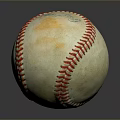 Household Baseball With White Body Red Stitching Worn Surface And Gray Gradient Background Reflection 3d model