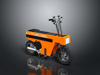 RETROBIKE Orange Motorcycle With Black Seat Modern Design And Classic Wheels 3d model