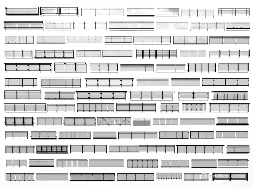 Different Types of Railings with Various Designs and Structures for Home Use 3d model 