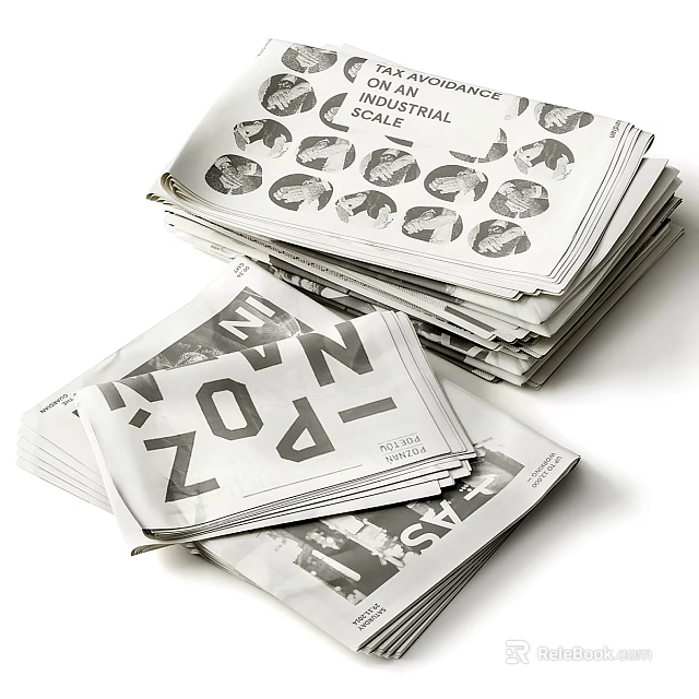 Stacked Magazines With NO-1 EASY INNOVATIVE PEOPLE Titles And Circular Portrait 3d model 