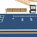 Designed Road Infrastructure With Bicycle Lanes Pedestrian Paths Start Markers And Wayfinding Signs