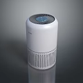 White Modern Air Purifier with Top Display Panel Grille Bottom and Sleek Design