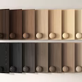 Diverse Colored Wood Wall Panels with Round Knobs and Natural Textures