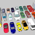 Different Types Of Colorful Cars And Vehicles Parked Together In