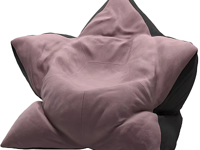 Star Shaped Pink and Black Lazy Sofa with Soft Fabric for Comfortable Seating 3d model