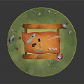Outdoor Wooden Picnic Table With Blue Radio Tools Paint Bottles And Stones