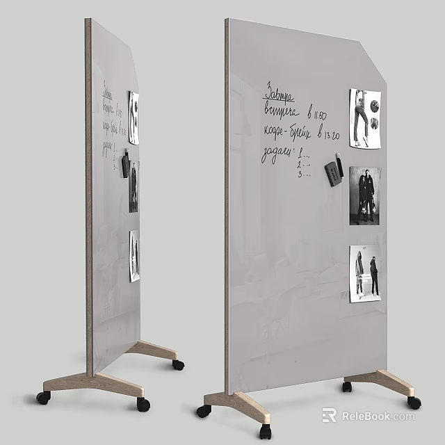 Creative Musical Instruments And Art Supplies Display On Room Divider With Handwritten Notes And 3d model 