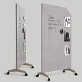 Creative Musical Instruments And Art Supplies Display On Room Divider With Handwritten Notes And