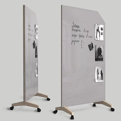 Creative Musical Instruments And Art Supplies Display On Room Divider With Handwritten Notes And 3d model