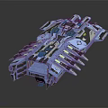 Detailed Cosmic Spacecraft Model Featuring Blue And Silver Interstellar Advanced Design
