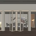 Modern Folding Glass Doors with Sleek Metal Frames for Interior Living Space