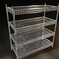 Display Shelf Rack with Metal Grid Design Multi Tier for Retail Storage and Product