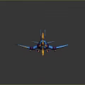 Colorful Blue And Purple Toy Airplane With Yellow Propeller And Wings