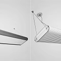 Modern Long Rectangular Pendant Light With Sleek Metal Frame And White Shade 3d model