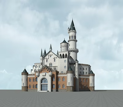 European Church Castle Wine Castle Tower 3d model