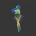 Game Movie Character With Long White Hair Pink Accessories And Dark Gothic Dress