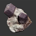 Natural Purple Crystals Cluster Attached To Gray Rock Formation Specimen
