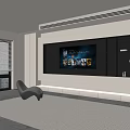 Modern Wall Mounted TV Stand With Built In Storage Shelves And Ambient Lighting