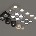 Various Styles Black White Recessed Downlights And Spotlights With Square Round Panels