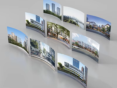 Aerial Planning of Urban Landscape with High Rise Buildings Streets Rivers and Greenery 3d model