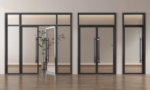Modern Glass Door Glass Double Door Glass Single Door Glass Door Office Glass Door 3d model
