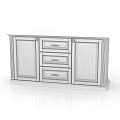 Modern Wooden Shoe Cabinet With Two Doors And Three Drawers Design