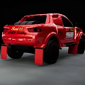 Red Road 66 Race Car Speeding On Track With Off Road Design