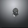 Silver Medieval Knight Helmet With Smooth Metal Surface And Riveted Neck Guard
