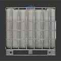 Industrial Equipment IBC Tote With Metal Frame Blue Lid And Pallet Base