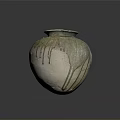 Artisan Handcrafted Ceramic Sculpture Vase With Dripping Glaze Rounded Detailed Design