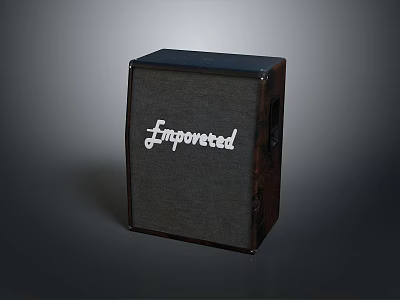Empowered Computer Speaker With Wooden Frame And Gray Mesh Front Panel 3d model
