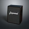 Empowered Computer Speaker With Wooden Frame And Gray Mesh Front Panel 3d model