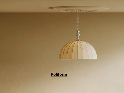 Poliform Beige Striped Dome Shaped Chandelier For Minimalist Interior Ceiling 3d model