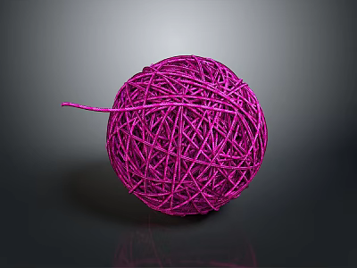 Vibrant Purple Yarn Ball As Essential Household Supplies With Soft Texture For Sewing And Crafting 3d model