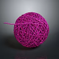 Vibrant Purple Yarn Ball As Essential Household Supplies With Soft Texture For Sewing And Crafting