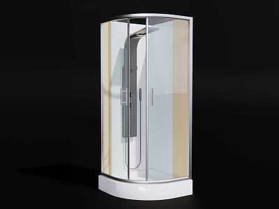 Shower screen glass shower room 3d model