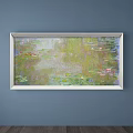 Scenic Landscape Painting Featuring Green Meadow Trees People And Distant Architecture